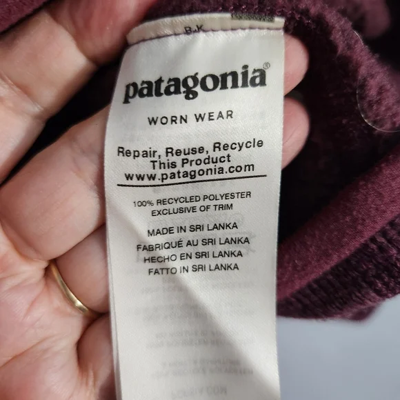 Patagonia Better Sweater 1/4 Zip Fleece Burgundy Sz M - Picture 5 of 5